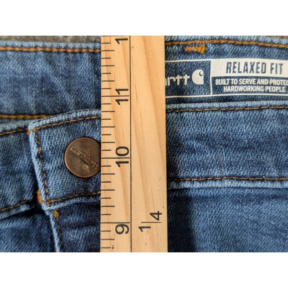Carhartt Rugged Flex Relaxed Fit Double Front Jeans Womens 18 Tall Blue NWT - Picture 16 of 16